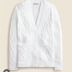 Jcrew cable knit white cardigan NWT